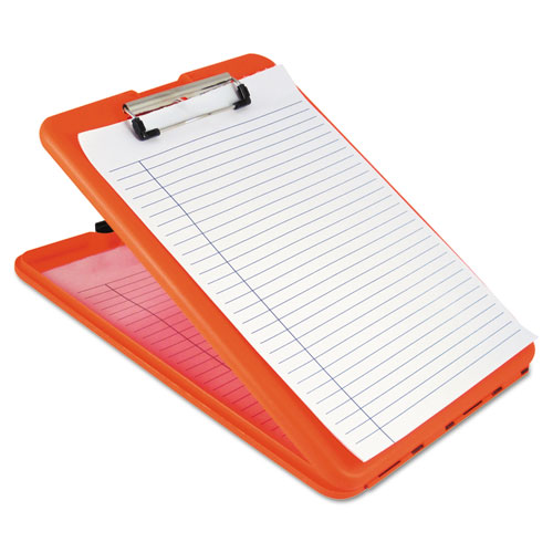 SlimMate Storage Clipboard, 0.5" Clip Capacity, Holds 8.5 x 11 Sheets, Hi-Vis Orange. Picture 1