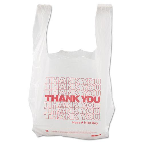 Thank You High-Density Shopping Bags, 8" x 16", White, 2,000/Carton. Picture 1