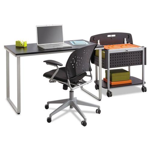 Steel Desk, 47.25" x 24" x 28.75", Beech/White. Picture 3