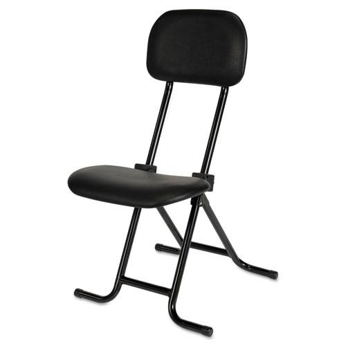 Alera IL Series Height-Adjustable Folding Stool, Supports Up to 300 lb, 27.5" Seat Height, Black. Picture 2