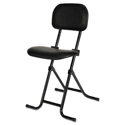 Alera IL Series Height-Adjustable Folding Stool, Supports Up to 300 lb, 27.5" Seat Height, Black. Picture 1