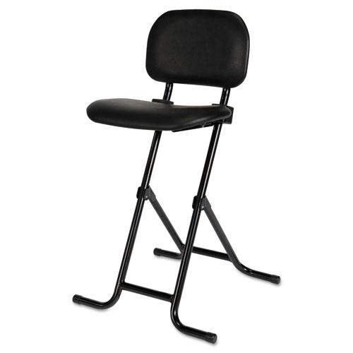 Alera IL Series Height-Adjustable Folding Stool, Supports Up to 300 lb, 27.5" Seat Height, Black. Picture 3