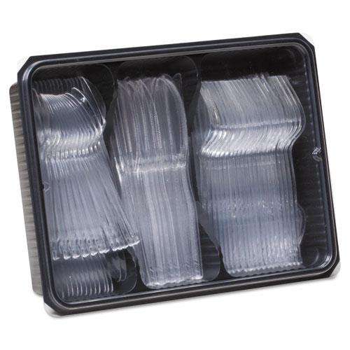Cutlery Keeper Tray with Clear Plastic Utensils: 600 Forks, 600 Knives, 600 Spoons. Picture 3