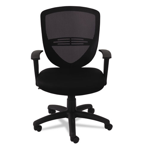 Swivel/Tilt Mesh Mid-Back Task Chair, Supports Up to 250 lb, 17.91" to 21.45" Seat Height, Black. Picture 6
