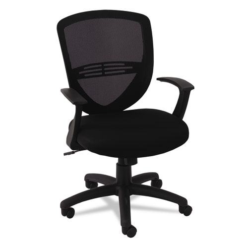 Swivel/Tilt Mesh Mid-Back Task Chair, Supports Up to 250 lb, 17.91" to 21.45" Seat Height, Black. Picture 2