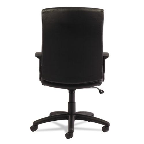 Alera YR Series Executive High-Back Swivel/Tilt Bonded Leather Chair, Supports 275 lb, 17.71" to 21.65" Seat Height, Black. Picture 3