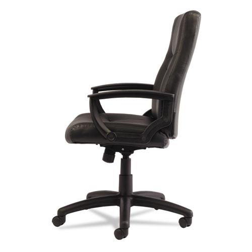 Alera YR Series Executive High-Back Swivel/Tilt Bonded Leather Chair, Supports 275 lb, 17.71" to 21.65" Seat Height, Black. Picture 4