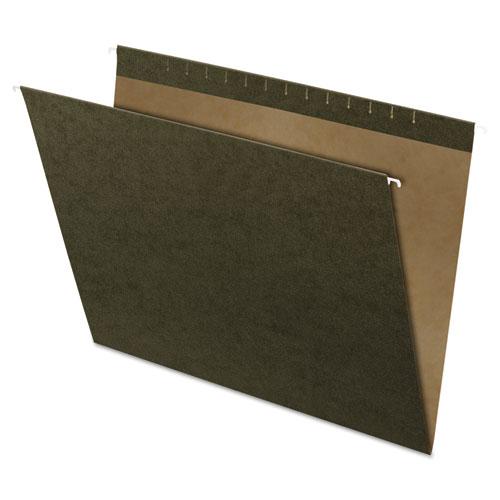 Reinforced Hanging File Folders, Large Format, Standard Green, 25/Box. Picture 1