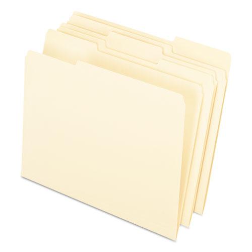 Interior File Folders, 1/3-Cut Tabs: Assorted, Letter Size, Manila, 100/Box. Picture 2
