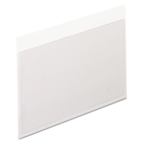 Self-Adhesive Pockets, 3 x 5, Clear Front/White Backing, 100/Box. Picture 1