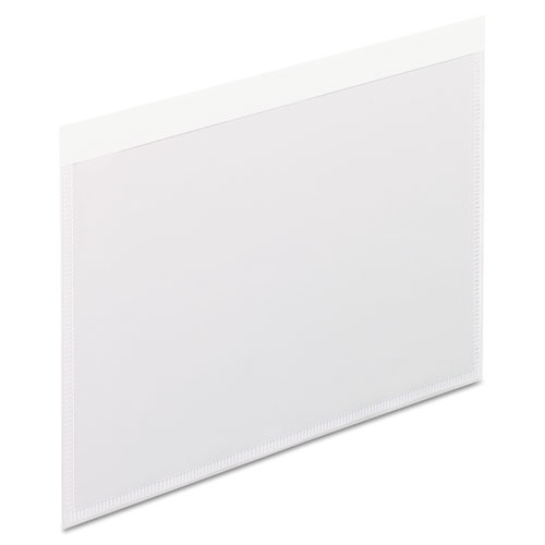 Self-Adhesive Pockets, 4 x 6, Clear Front/White Backing, 100/Box. Picture 1