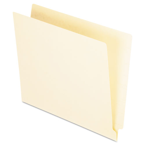 Manila End Tab Folders, 9.5" High Front, Straight 1-Ply Tabs, Letter Size, Manila, 100/Box. Picture 1