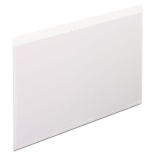 Self-Adhesive Pockets, 5 x 8, Clear Front/White Backing, 100/Box. Picture 1