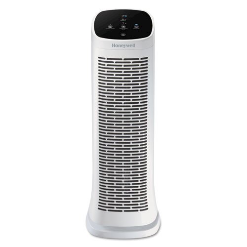 Air Genius 3 Oscillating Tower Air Purifier with Permanent Washable Filter, 225 sq ft Room Capacity, White. Picture 1