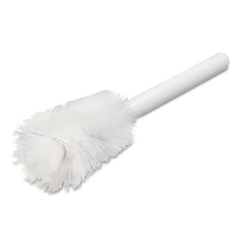 Sparta Handle Bottle Brush, Pint, White Polyester Bristles, 4.5" Brush, 7.5" White Plastic Handle. Picture 1