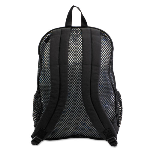 Mesh Backpack, Fits Devices Up to 17", Polyester, 12 x 17.5 x 5.5, Black. Picture 4