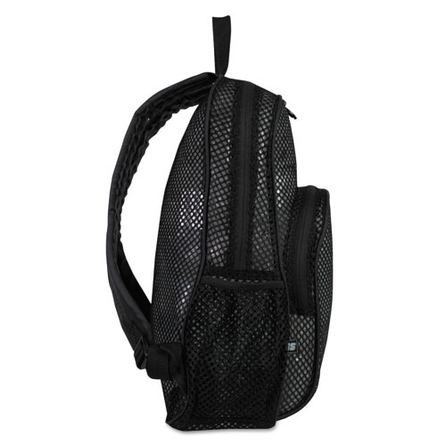 Mesh Backpack, Fits Devices Up to 17", Polyester, 12 x 17.5 x 5.5, Black. Picture 3