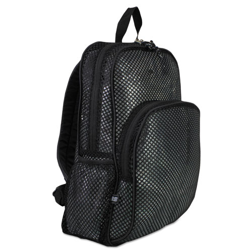 Mesh Backpack, Fits Devices Up to 17", Polyester, 12 x 17.5 x 5.5, Black. Picture 1