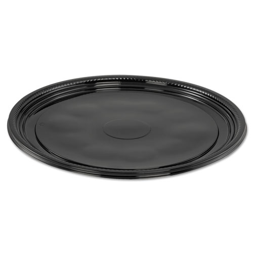 Caterline Casuals Thermoformed Platters, PET, Black, 12" Diameter. Picture 1