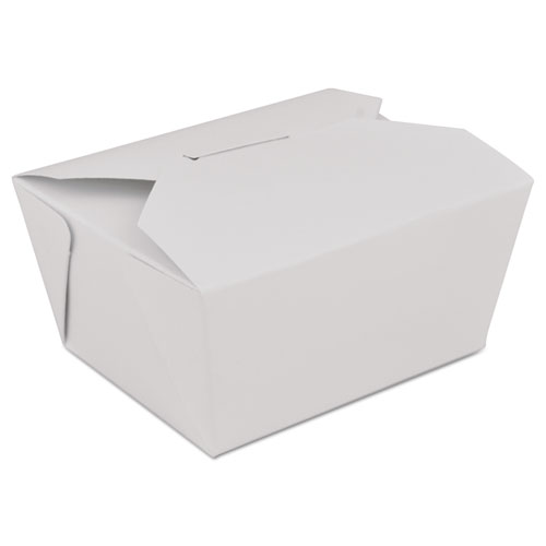 ChampPak Retro Carryout Boxes, Paperboard, 4-3/8 x 3-1/2 x 2-1/2, White. Picture 1