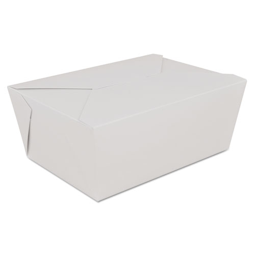 ChampPak Retro Carryout Boxes #4, Paperboard, 7.75 x 5.5 x 3.5, White, 160 Carton. Picture 1