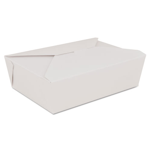 ChampPak Retro Carryout Boxes #3, Paperboard, 7.75 x 5.5 x 2.5, White, 200/Carton. Picture 1