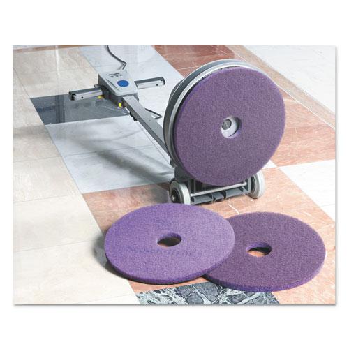 Diamond Floor Pads, 20" Diameter, Purple, 5/Carton. Picture 2