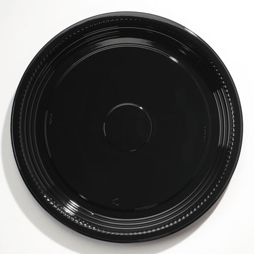 Caterline Casuals Thermoformed Platters, PET, Black, 18" Diameter. Picture 1