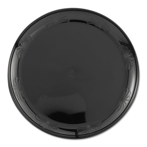 Designerware Plastic Plates, 6 Inches, Black, Round, 10/Pack. Picture 2
