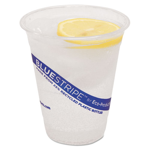 BlueStripe 25% Recycled Content Cold Cups, 12 oz, Clear/Blue, 50/Pack, 20 Packs/Carton. Picture 5