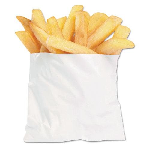 French Fry Bags, 4.5" x 3.5", White, 2,000/Carton. Picture 1