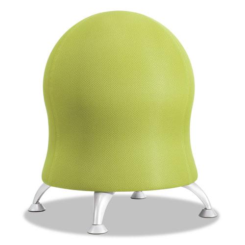 Zenergy Ball Chair, Backless, Supports Up to 250 lb, Grass Fabric Seat, Silver Base. Picture 1