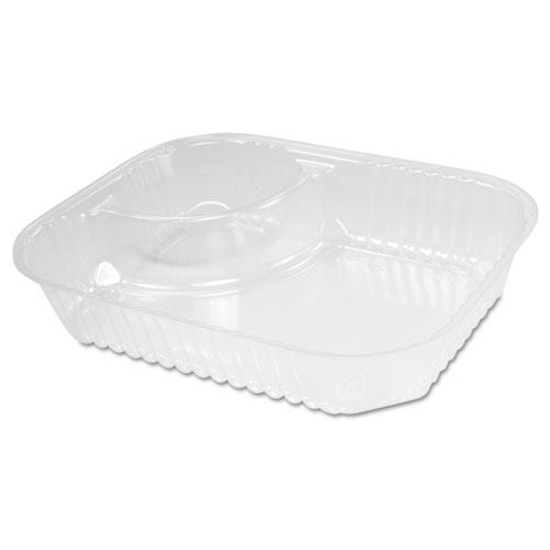 ClearPac Large Nacho Tray, 2-Compartments, 3.3 oz, 6.2 x 6.2 x 1.6, Clear, Plastic, 500/Carton. Picture 1