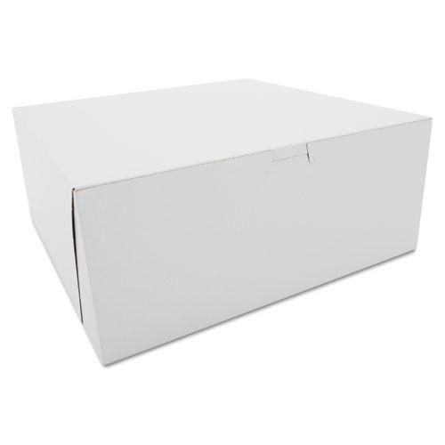 White One-Piece Non-Window Bakery Boxes, 12 x 12 x 5, White, Paper, 100/Carton. Picture 1