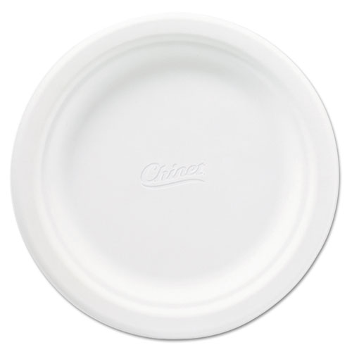 Classic Paper Plates, 6.75" dia, White, 125/Pack, 8 Packs/Carton. Picture 1