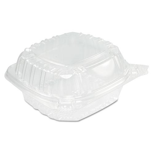 ClearSeal Hinged-Lid Plastic Containers, Sandwich Container, 13.8 oz, 5.4 x 5.3 x 2.6, Clear, Plastic, 500/Carton. Picture 1