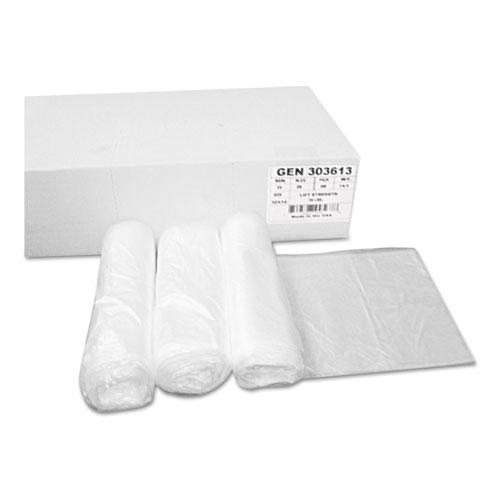 High Density Can Liners, 30 gal, 10 mic, 30" x 36", Natural, 25 Bags/Roll, 20 Rolls/Carton. Picture 1