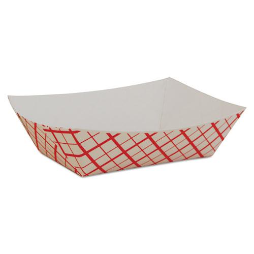 Paper Food Baskets, 0.5 lb Capacity, 4.58 x 3.2 x 1.25, Red/White, Paper, 1,000/Carton. Picture 1
