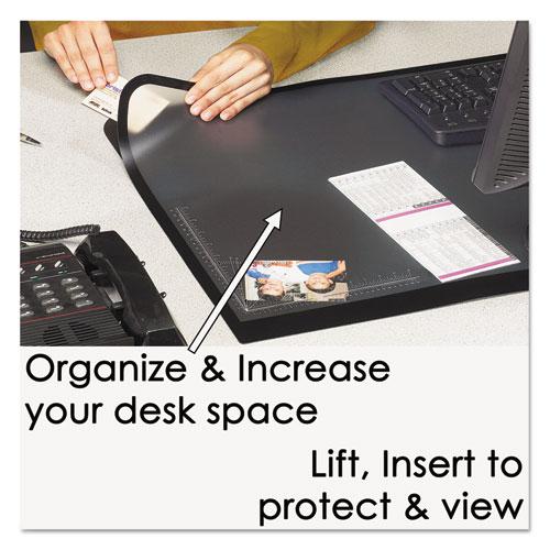 Lift-Top Pad Desktop Organizer, with Clear Overlay, 22 x 17, Black. Picture 2