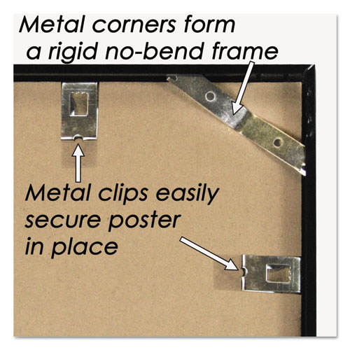 Metal Poster Frame, Plastic Face, 24 x 36, Black. Picture 3