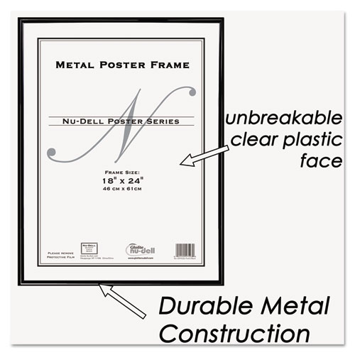 Metal Poster Frame, Plastic Face, 18 x 24, Black. Picture 4
