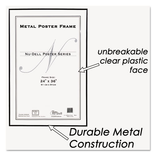 Metal Poster Frame, Plastic Face, 24 x 36, Black. Picture 5