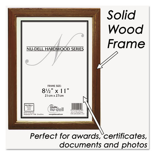 Solid Oak Hardwood Frame, 8.5 x 11, Walnut Finish. Picture 4