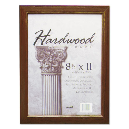 Solid Oak Hardwood Frame, 8.5 x 11, Walnut Finish. Picture 1