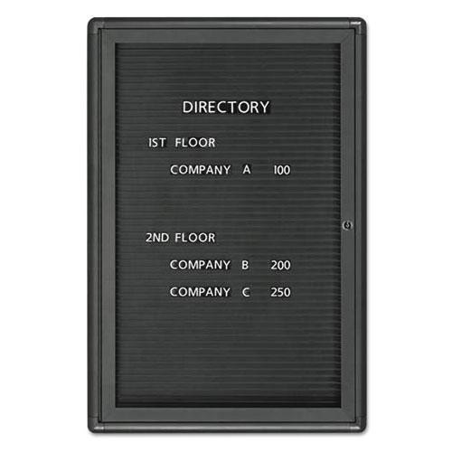 Enclosed Magnetic Directory, One Door, 24 x 36, Graphite Aluminum Frame. Picture 1