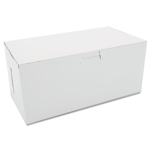 White One-Piece Non-Window Bakery Boxes, 4 x 9 x 5, White, Paper, 250/Carton. Picture 1