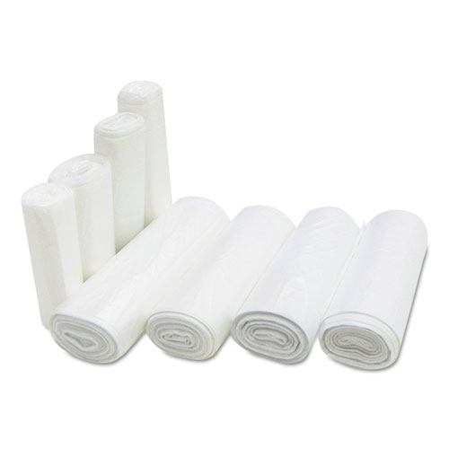 High-Density Commercial Can Liners, 7 gal, 6 mic, 20" x 22", Clear, 50 Bags/Roll, 40 Perforated Rolls/Carton. Picture 2