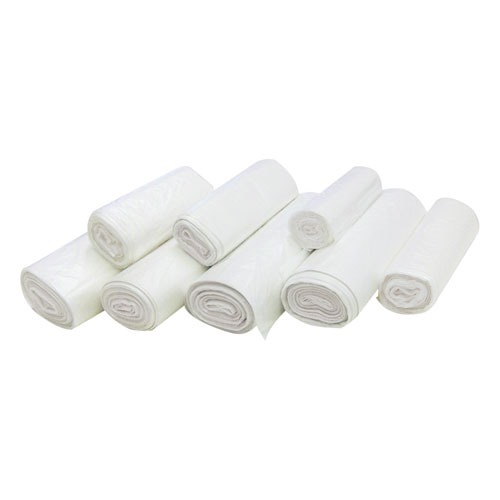 High-Density Commercial Can Liners, 7 gal, 6 mic, 20" x 22", Clear, 50 Bags/Roll, 40 Perforated Rolls/Carton. Picture 3