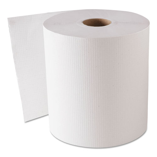 Hardwound Roll Towels, 8" x 800 ft, White, 6 Rolls/Carton. Picture 1