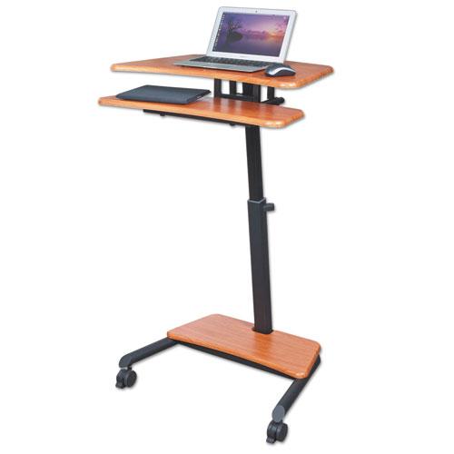 Up-Rite Mobile Standing Workstation, 27 1/2w x 22 1/2d x 45 1/2h, Cherry. Picture 1